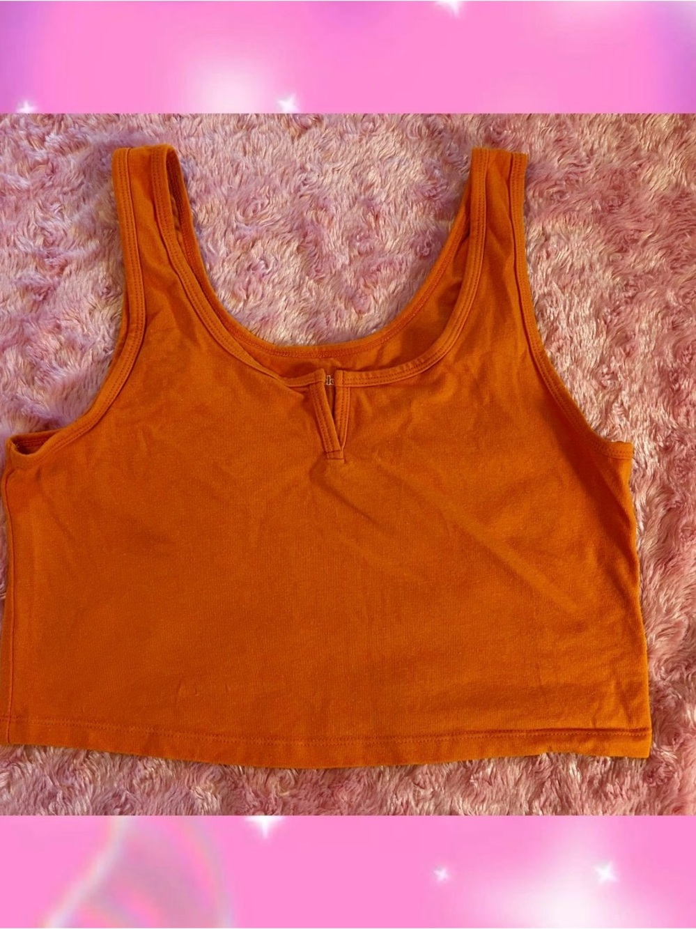 wild fable Bright Orange Ribbed Scoop Crop Tank